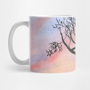 Sunset and Trees Original Watercolor Painting Mug